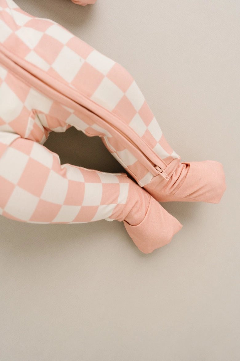 Blush Checkered Bamboo Sleeper
