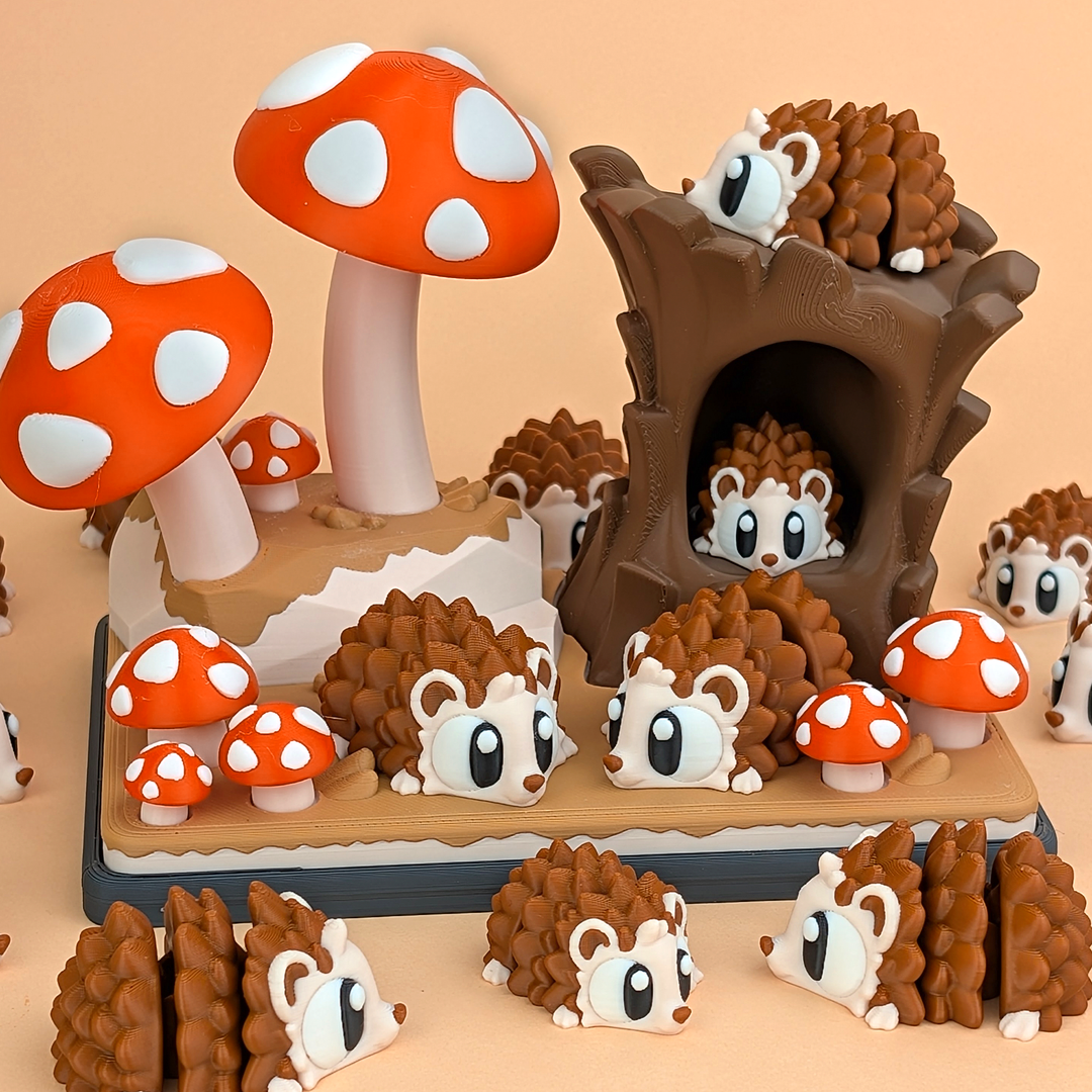 3DGOB design reference for Mushroom Forest Playset. Display figures and scenery follow the selected package; see included contents.