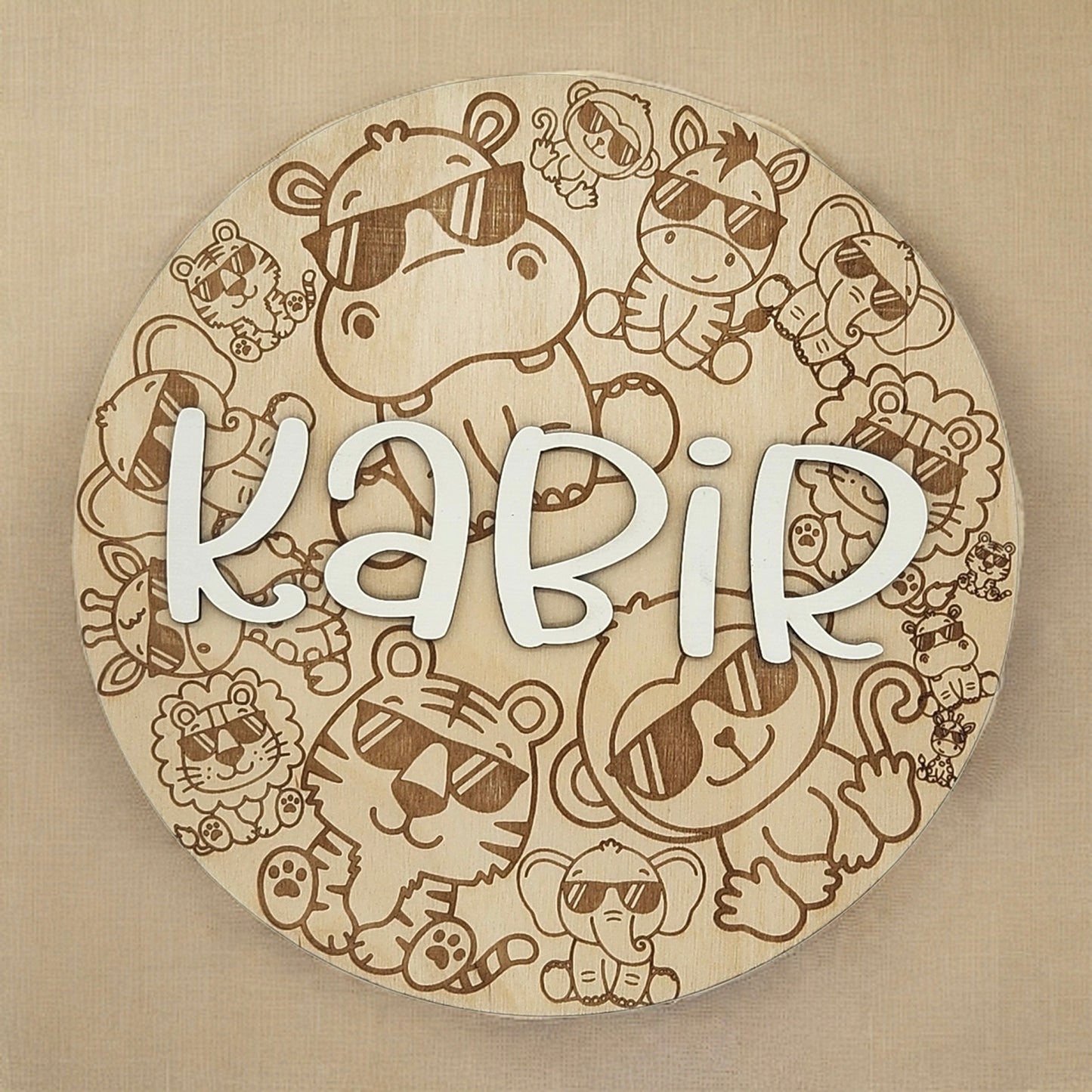 Jungle Themed Personalized Nursery Sign