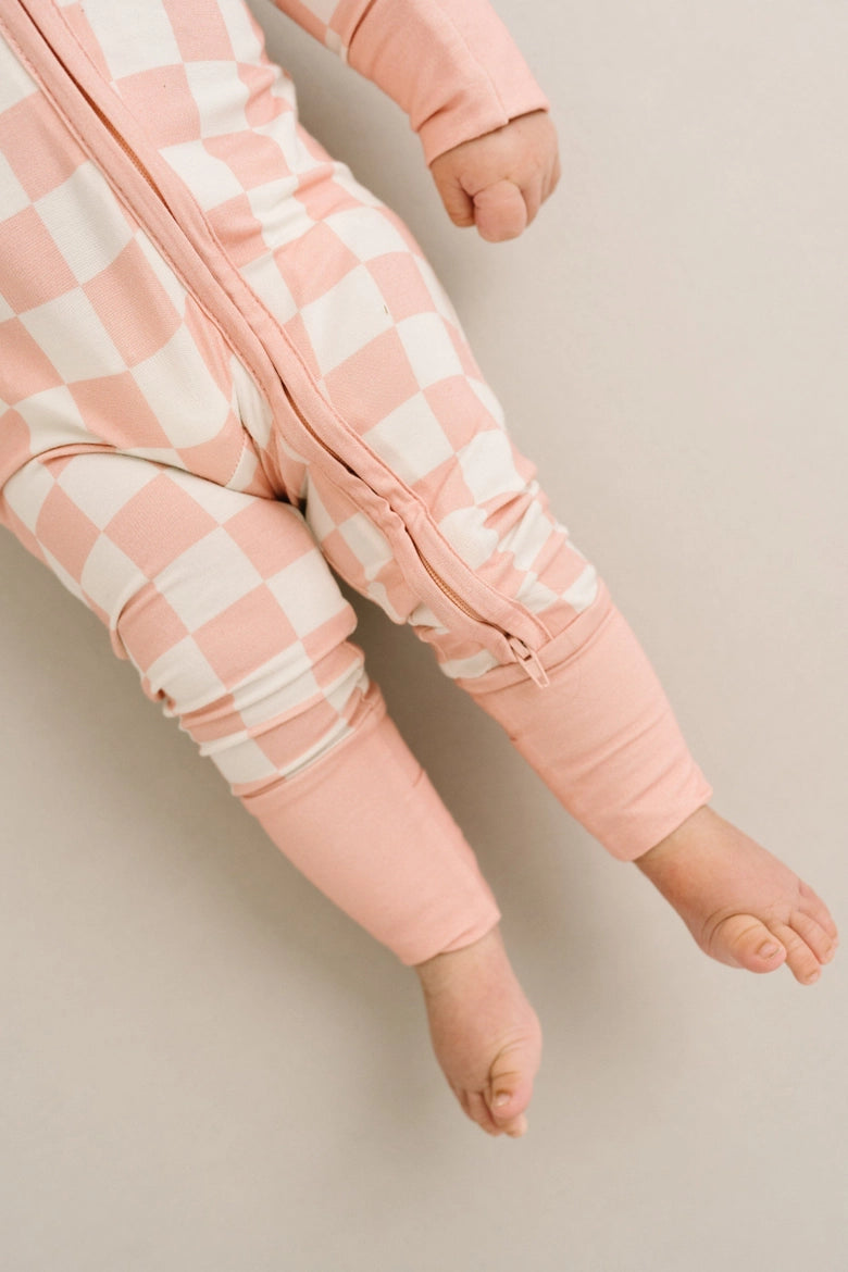 Blush Checkered Bamboo Sleeper