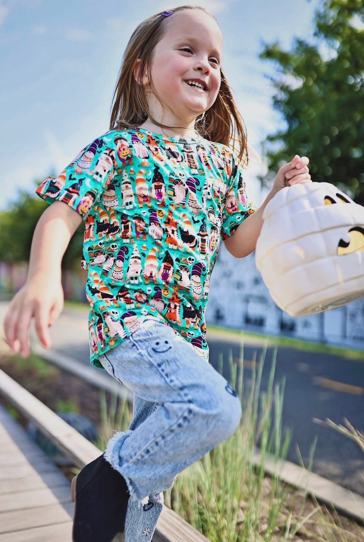 Trick Or Treat Gnomes Pocket Tee