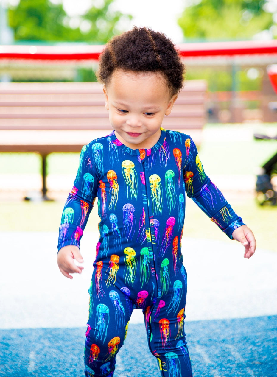 Rainbow Jellies Zip Convertible Footie