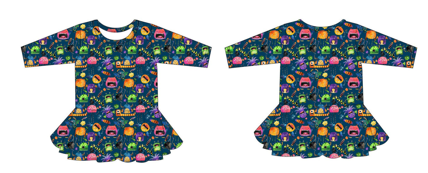 Cole's Spooky Monsters 2023 Half Sleeve Skater Peplum