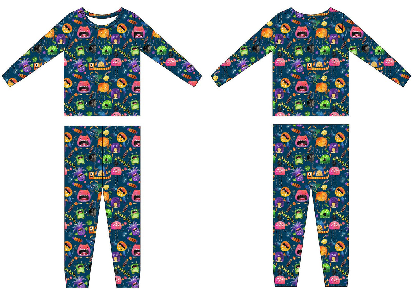 Cole's Spooky Monsters 2023 Long Sleeve PJ Set