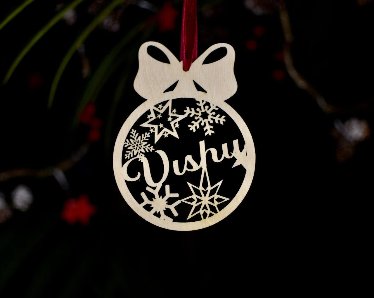 Personalized Christmas Ornament | Engraved | Bow Tie - HappyBundle