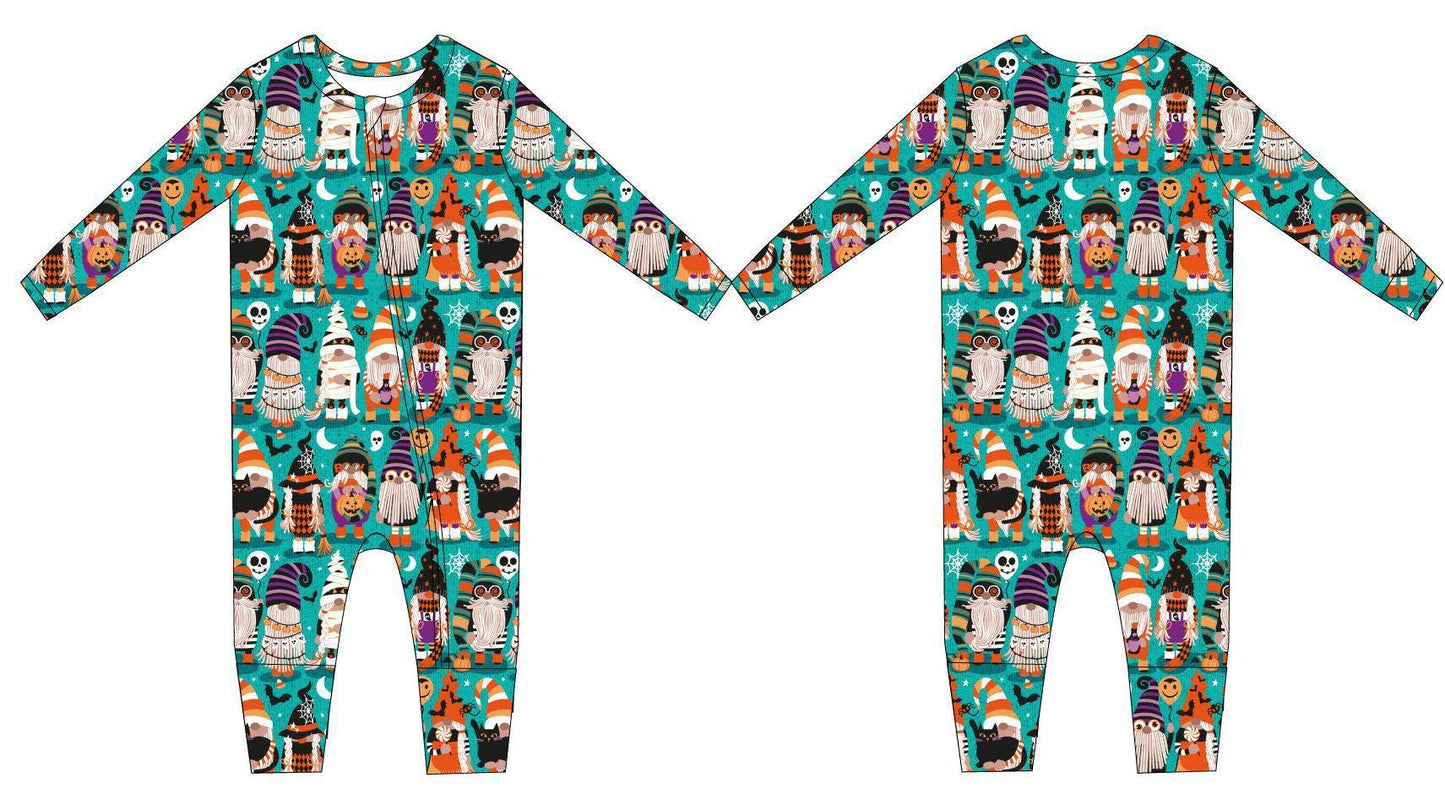 Trick Or Treat Gnomes Zip Convertible Footie