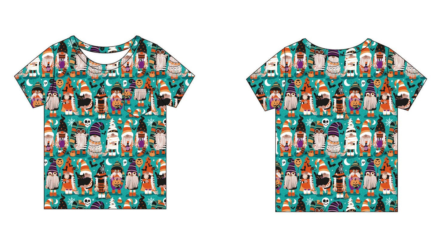 Trick Or Treat Gnomes Pocket Tee