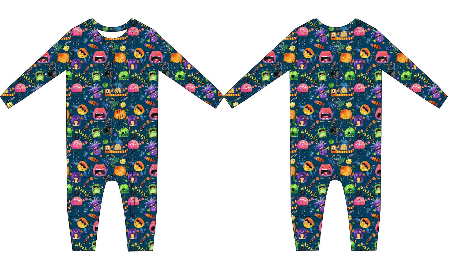 Cole's Spooky Monsters 2023 Zip Convertible Footie