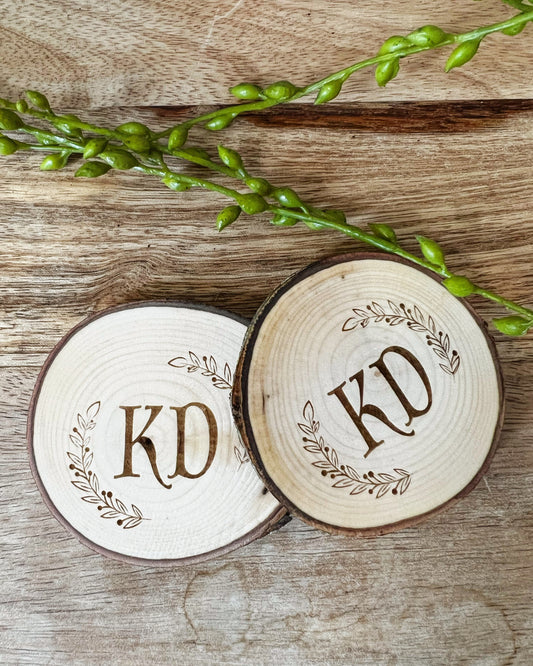 Personalized Live Edge Coasters - Set of 6 - HappyBundle