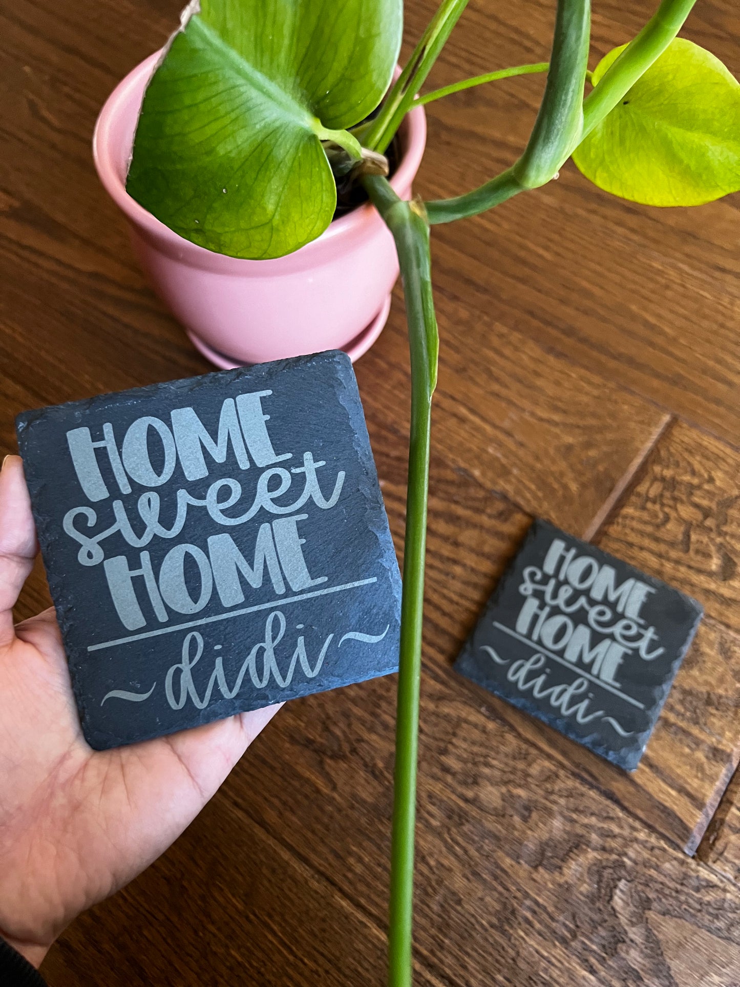Housewarming Slate Coasters Personalized - Set of 4