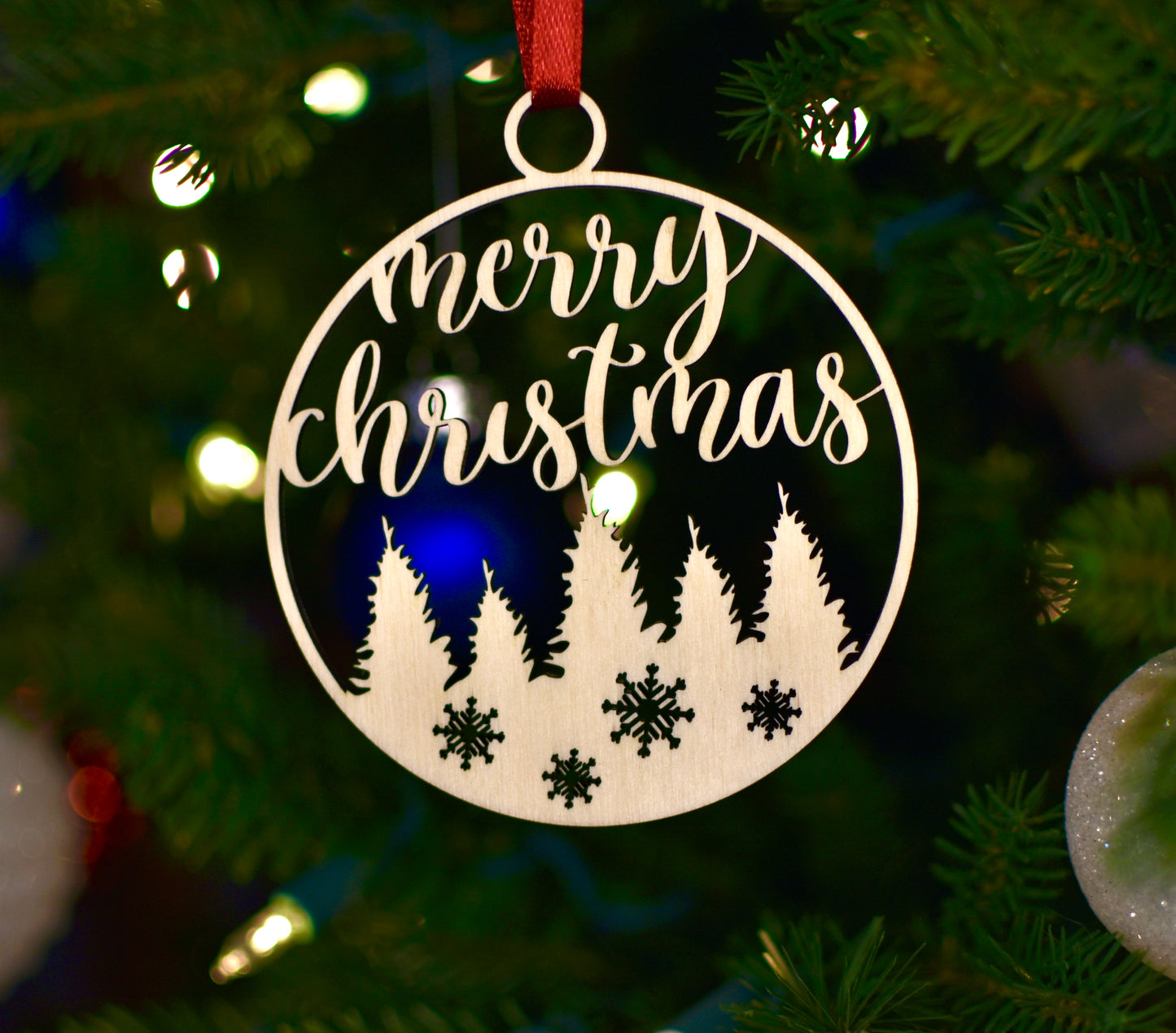 Christmas Ornament | Christmas balls | Merry Christmas cut out design - HappyBundle