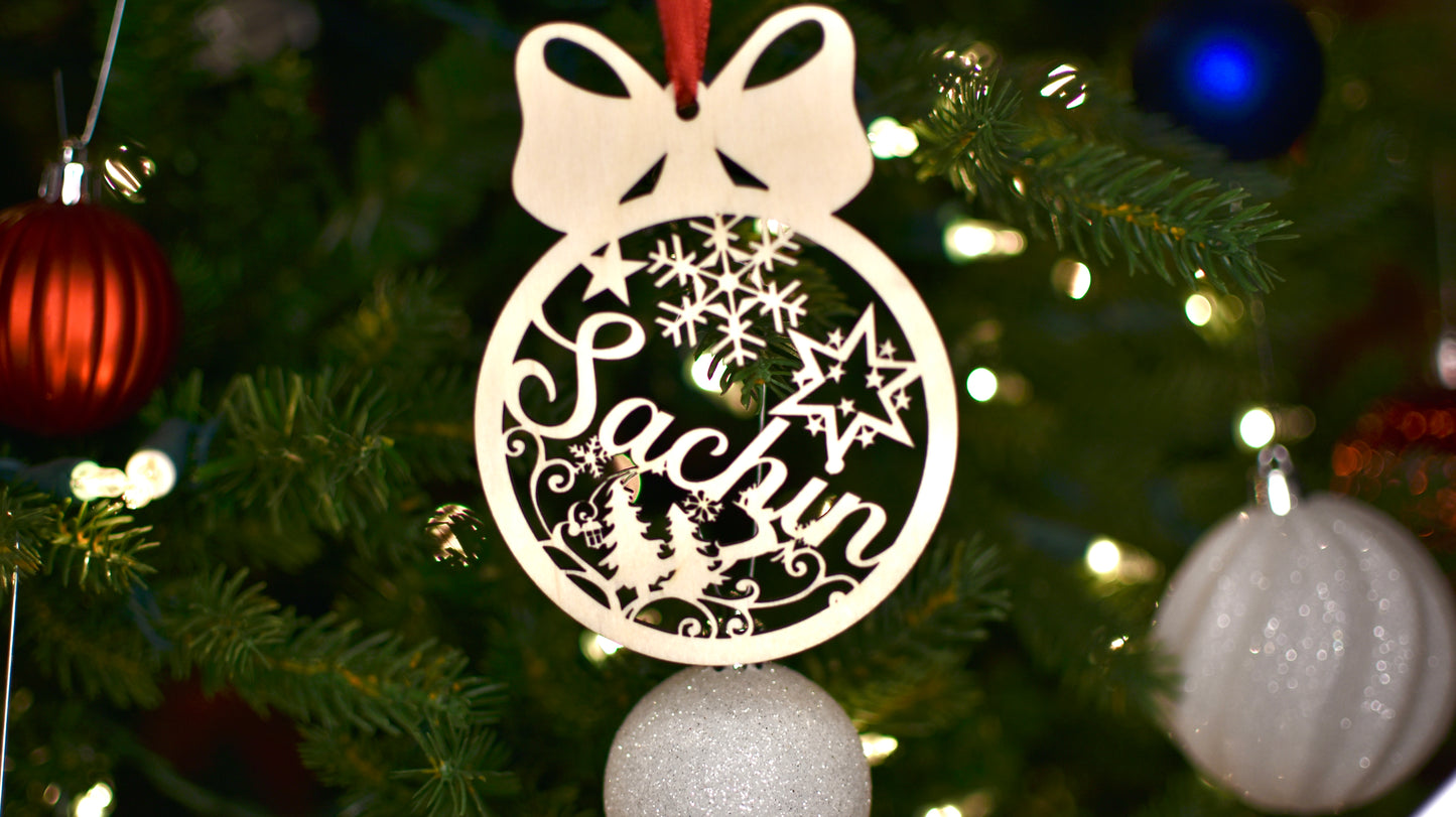 Personalized Christmas Ornament | Engraved | Bow Tie - HappyBundle
