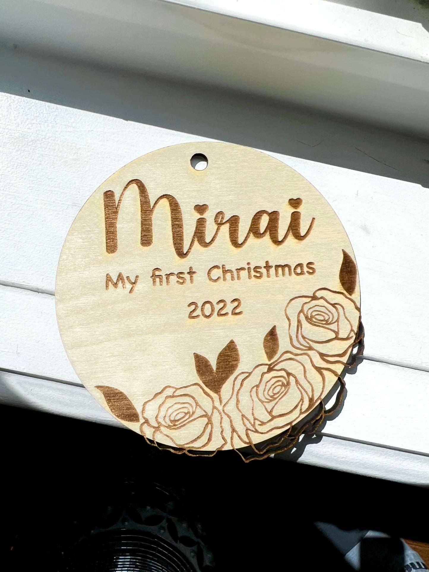 Personalized Christmas Ornament | 3d flower | Baby’s Christmas Decor 2022 - HappyBundle
