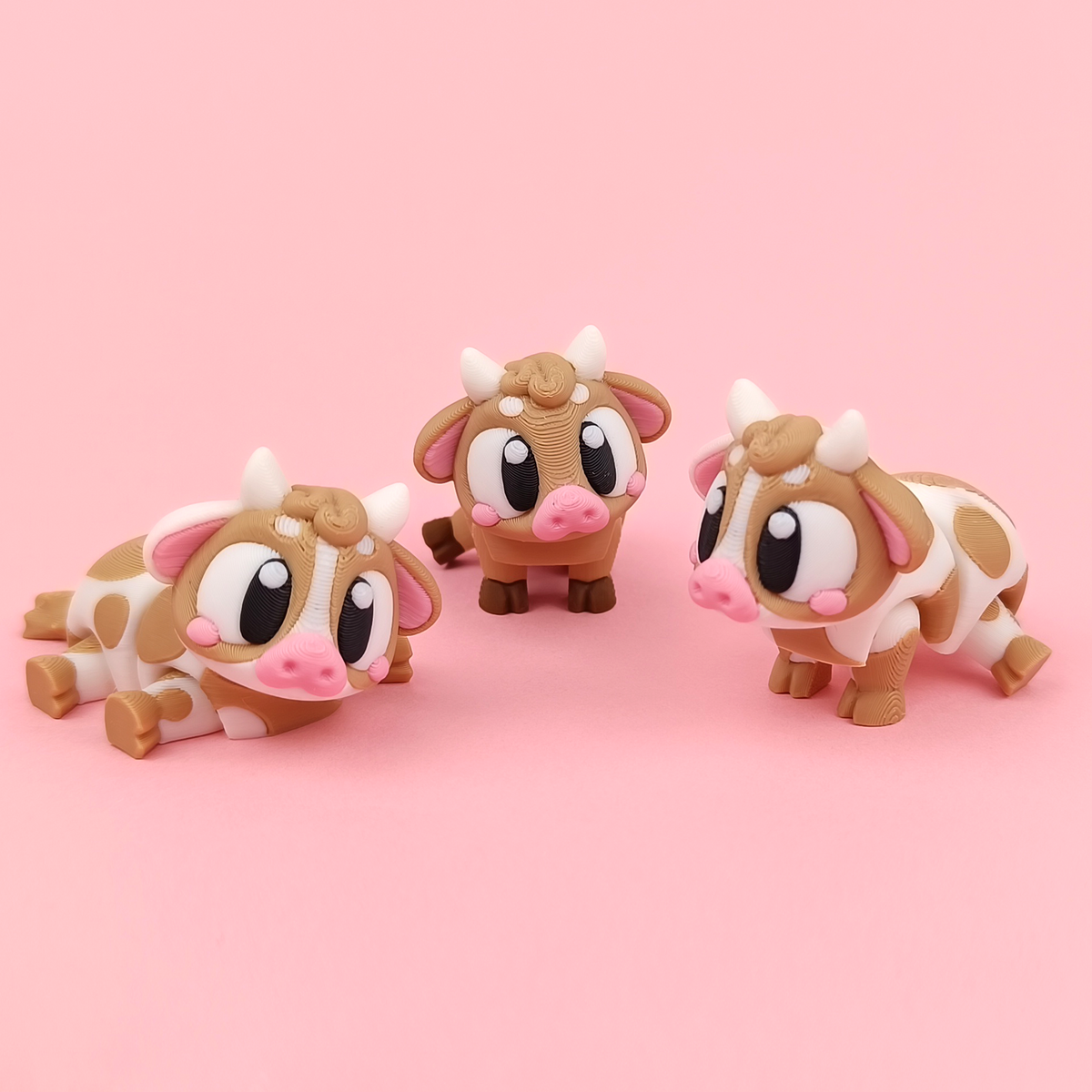 Flexi Cow design reference; one Cow is included in this five-animal bundle. Colours may vary.