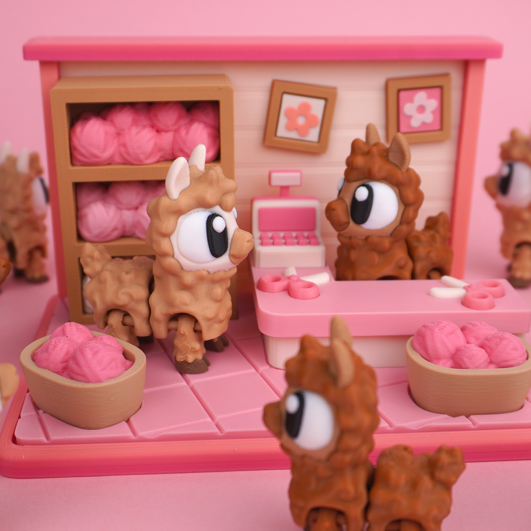3DGOB design reference for Flexi Alpaca. Display figures and scenery follow the selected package; see included contents.