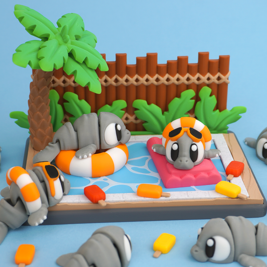 3DGOB design reference for Flexi Manatee. Display figures and scenery follow the selected package; see included contents.