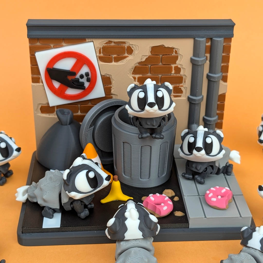 3DGOB design reference for Flexi Badger. Display figures and scenery follow the selected package; see included contents.