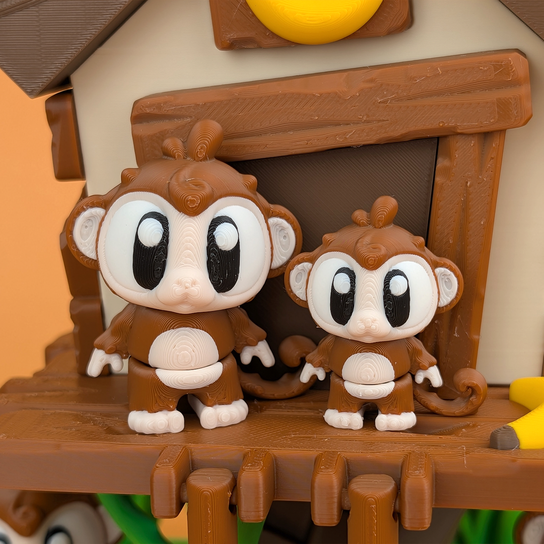 3DGOB design reference for Flexi Monkey. Display figures and scenery follow the selected package; see included contents.