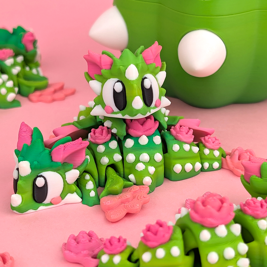 3DGOB design reference for Cactus Bloom Mini Dragon. Display figures and scenery follow the selected package; see included contents.