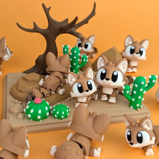 3DGOB design reference for Desert Playset. Display figures and scenery follow the selected package; see included contents.