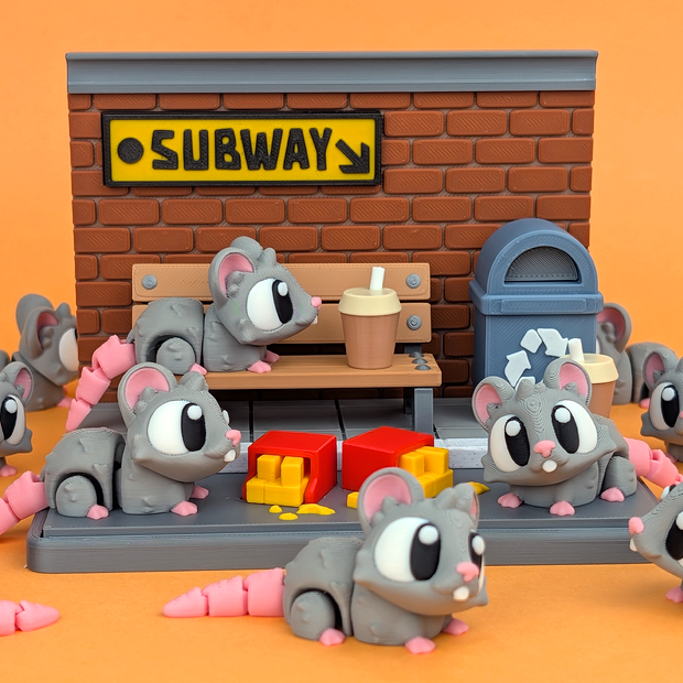 3DGOB design reference for Street Snack Corner Playset. Display figures and scenery follow the selected package; see included contents.