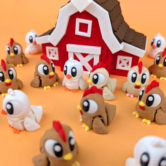 3DGOB design reference for Flexi Chicken. Display figures and scenery follow the selected package; see included contents.