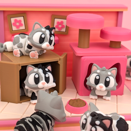 3DGOB design reference for Flexi Cat. Display figures and scenery follow the selected package; see included contents.