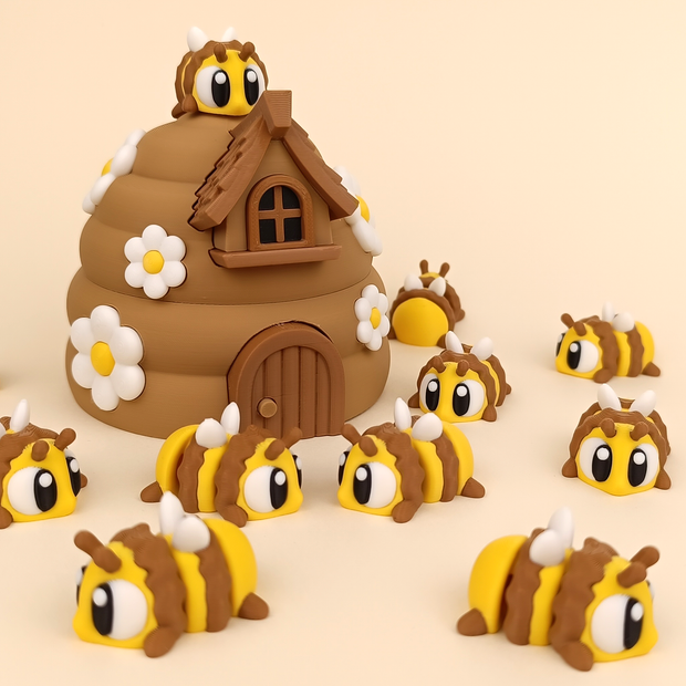 3DGOB design reference for Beehive House Playset. Display figures and scenery follow the selected package; see included contents.