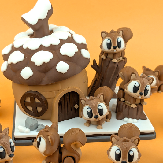 3DGOB design reference for Mini Acorn House Playset. Display figures and scenery follow the selected package; see included contents.