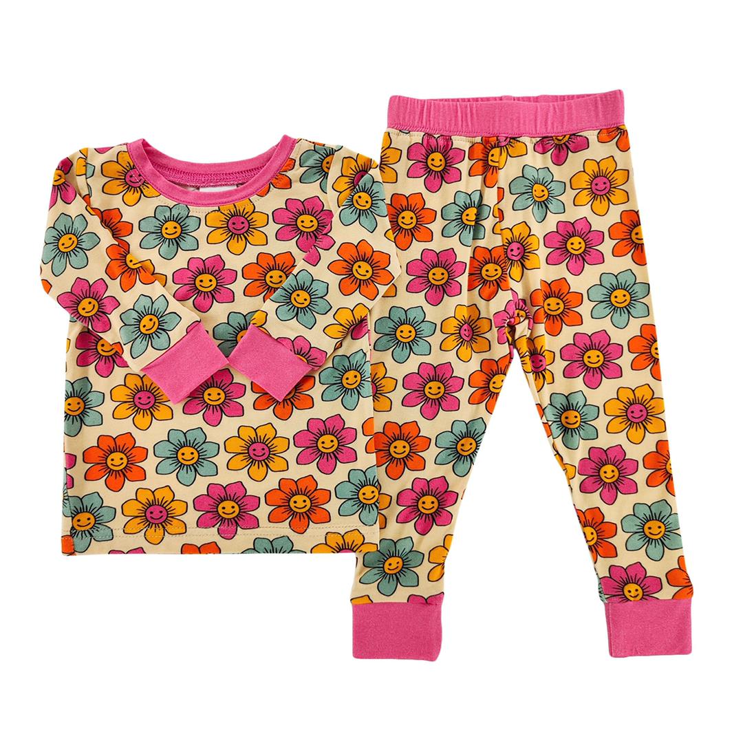 Smiley Flower Bamboo Two Piece Set