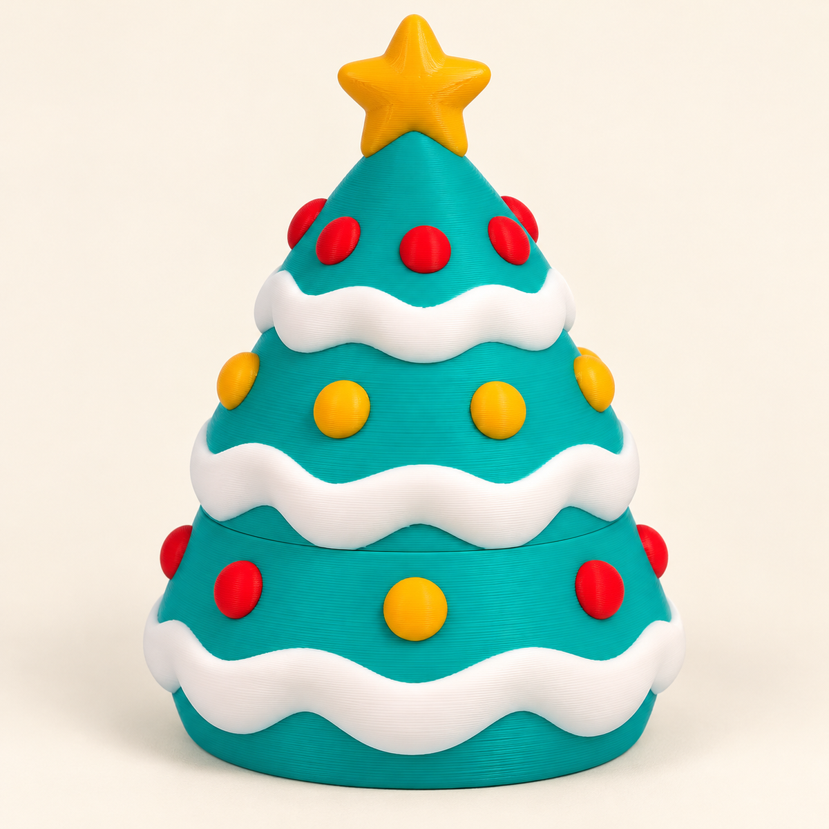 Christmas tree container only, without snowmen; digitally composed design reference image