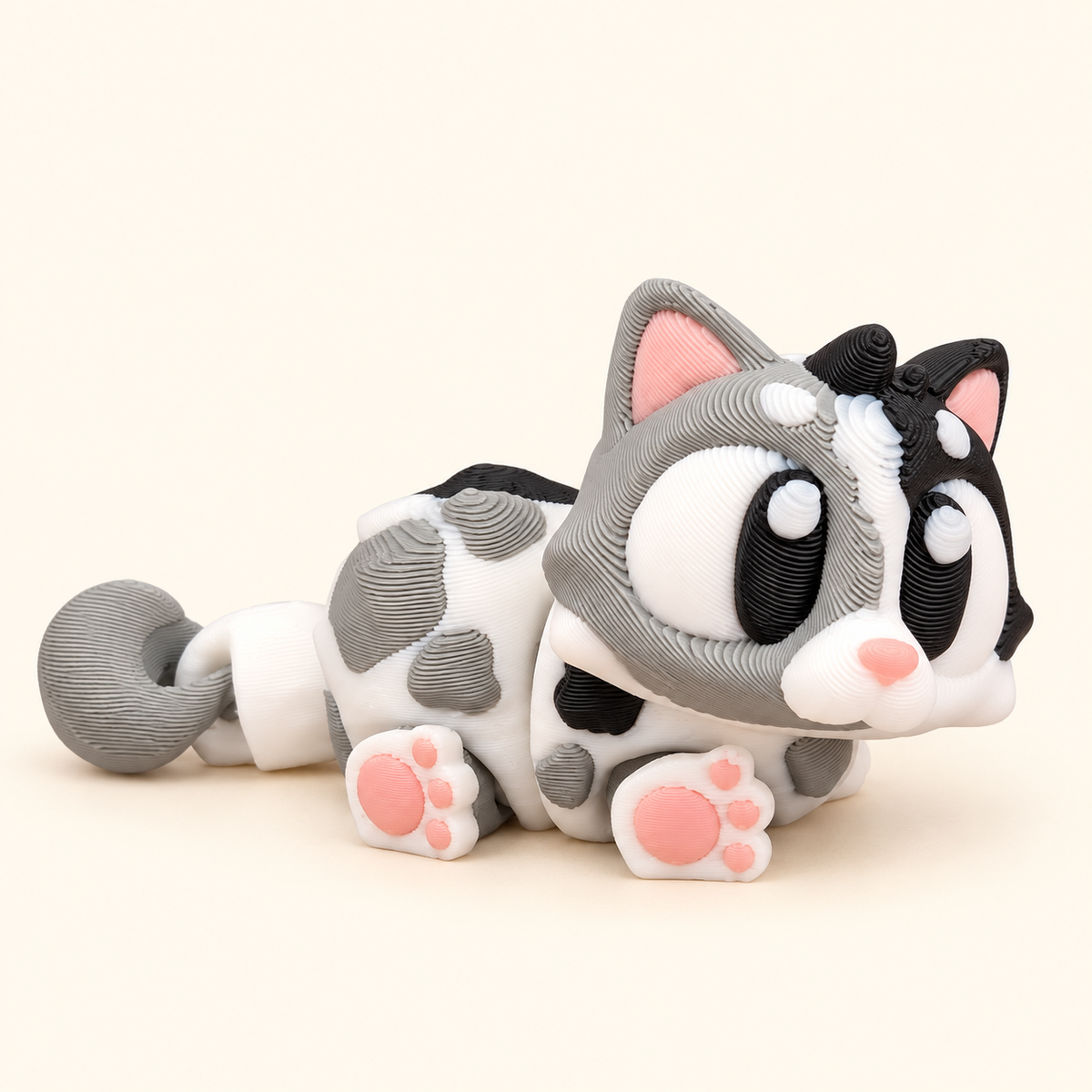 Flexi Cat design reference; one Cat is included in this five-animal bundle. Colours may vary.