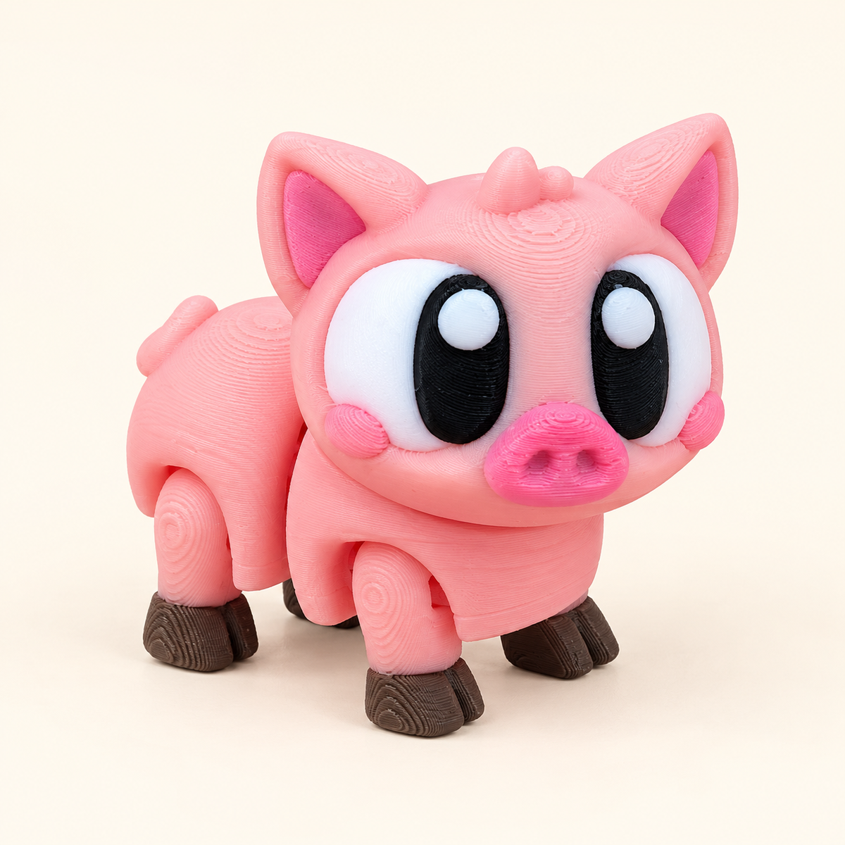 Flexi Piggy design reference; one Piggy is included in this five-animal bundle. Colours may vary.