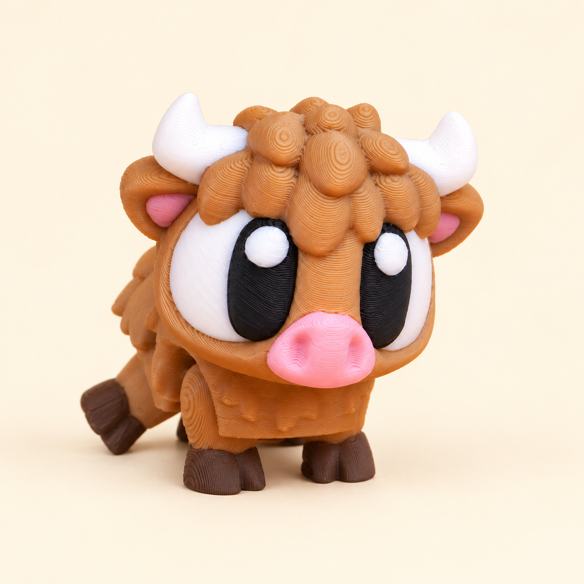 Highland Cow design reference; one Highland Cow is included in this five-animal bundle. Colours may vary.