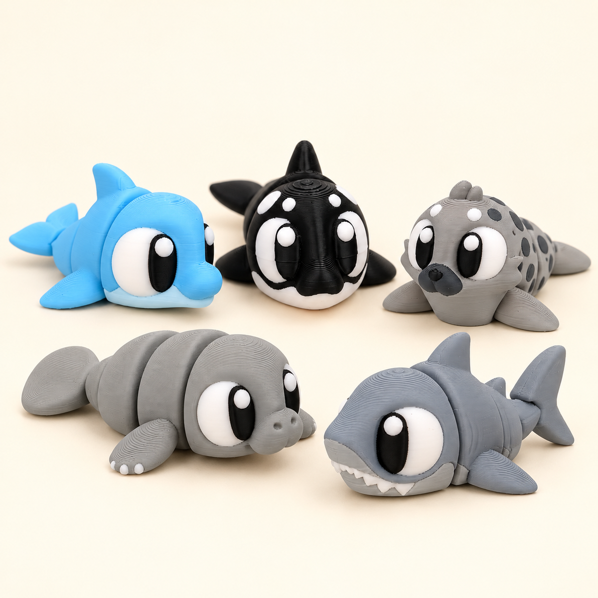 Ocean & Coastal Friends 1 — 5 Animals — all five included animals; composite product image