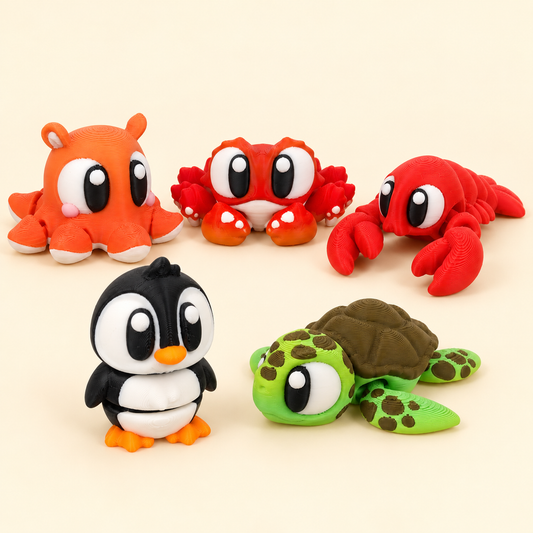 Ocean & Coastal Friends 2 — 5 Animals — all five included animals; composite product image