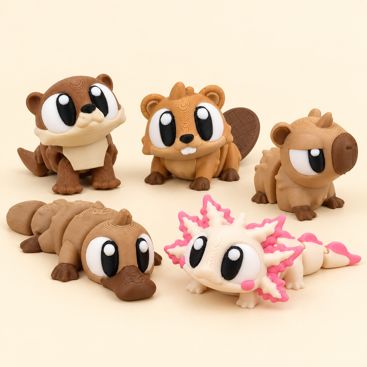 River & Pond Friends — 5 Animals — all five included animals; composite product image
