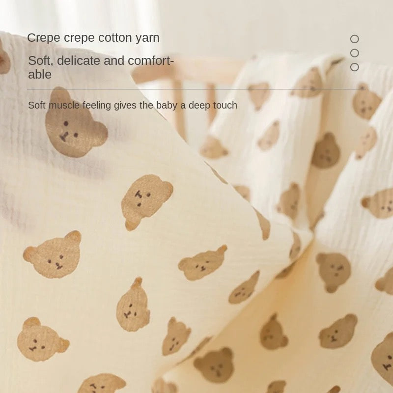 Muslin Cotton Baby Bear Swaddle Blanket