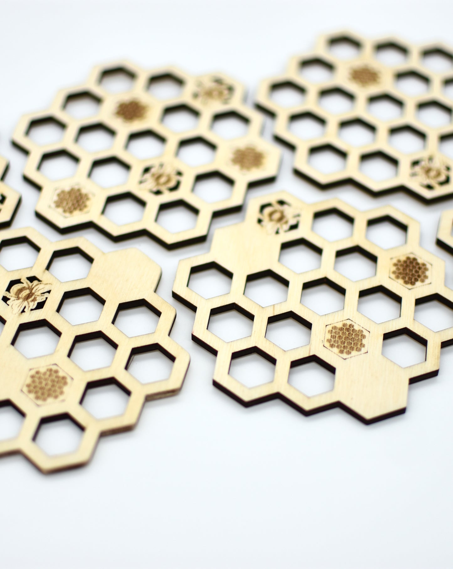 Honeycomb Bee Coasters - Set of 6 - HappyBundle