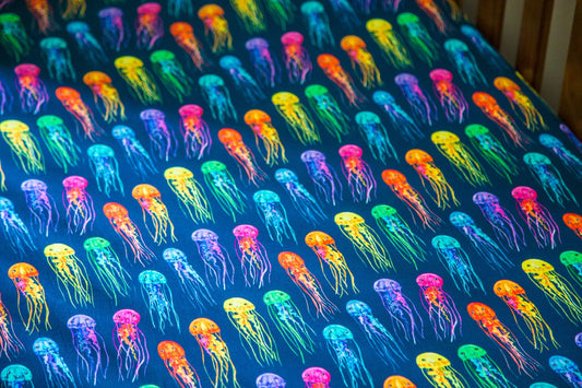 Rainbow Jellies Bamboo Crib Sheet