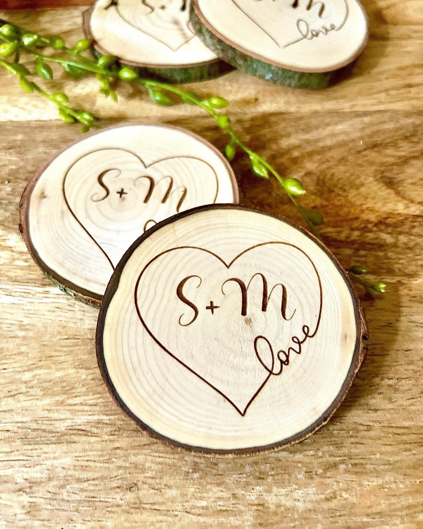 Personalized Love Coasters with Couple's Initials- Set of 6 - HappyBundle