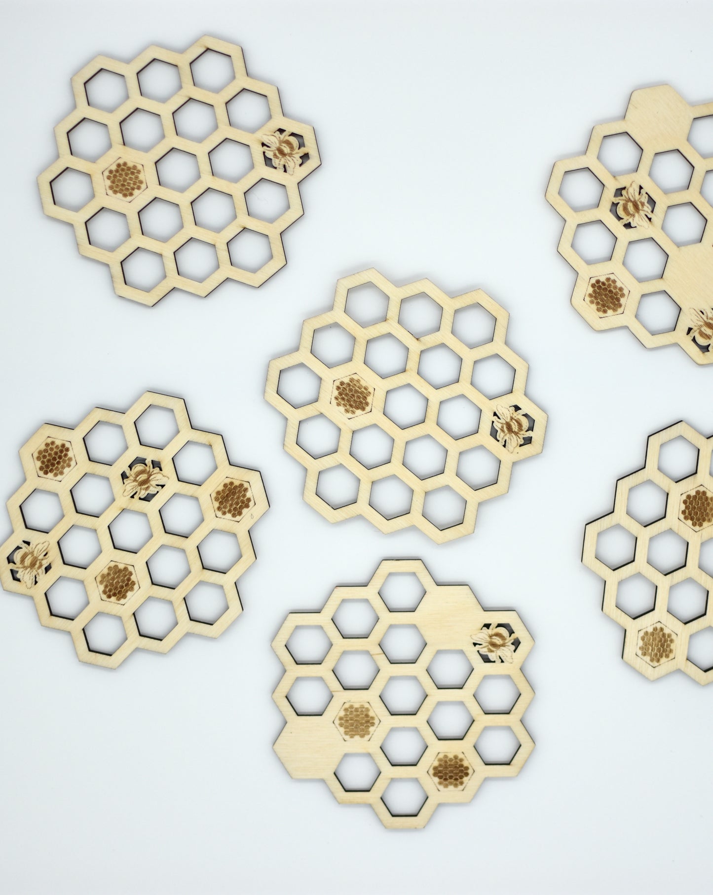 Honeycomb Bee Coasters - Set of 6 - HappyBundle