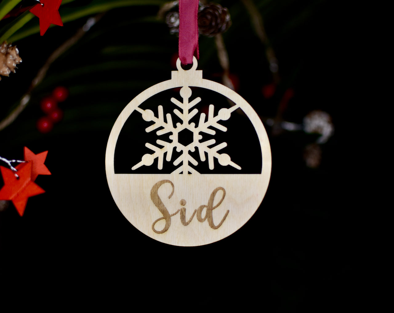 Personalized Christmas Ornament- Engraved | Snowflake - HappyBundle