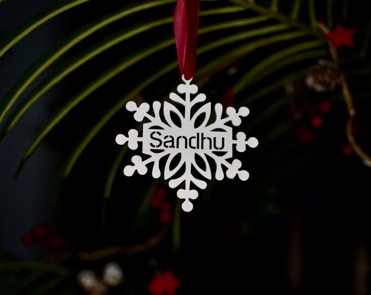 Personalized Christmas Ornament -  Snowflake - HappyBundle