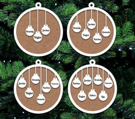 Family Personalized Christmas Ornament - upto 11 names