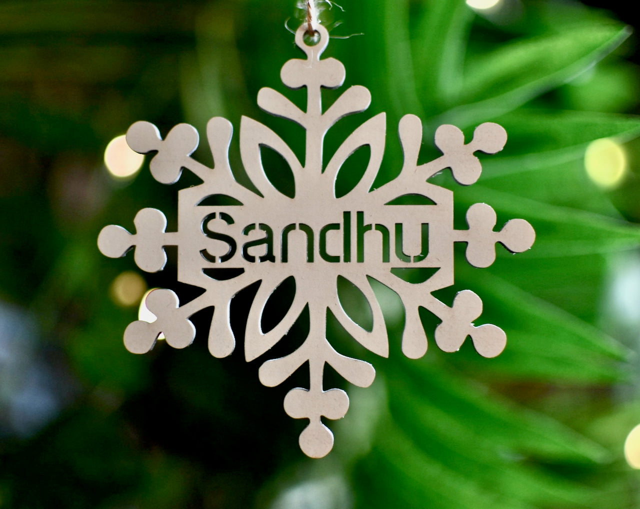 Personalized Christmas Ornament -  Snowflake - HappyBundle