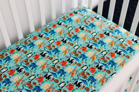 Wild Animals Bamboo Crib Sheet