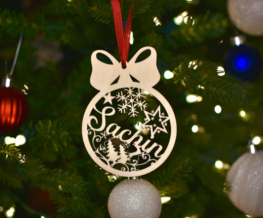 Personalized Christmas Ornament | Engraved | Bow Tie - HappyBundle