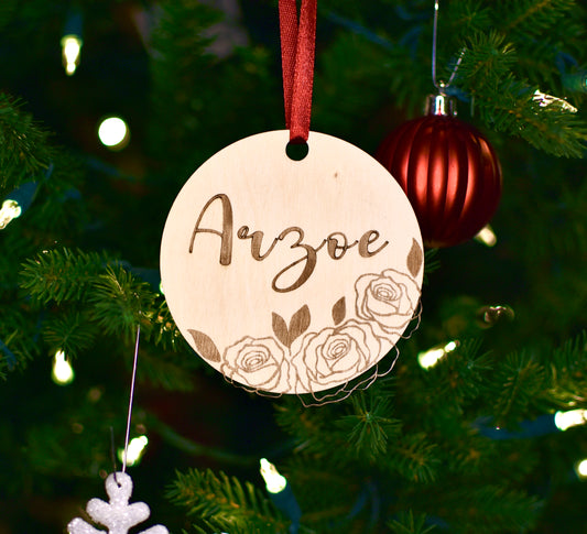 Personalized Christmas Ornament | 3d flower | Baby’s Christmas Decor 2022 - HappyBundle