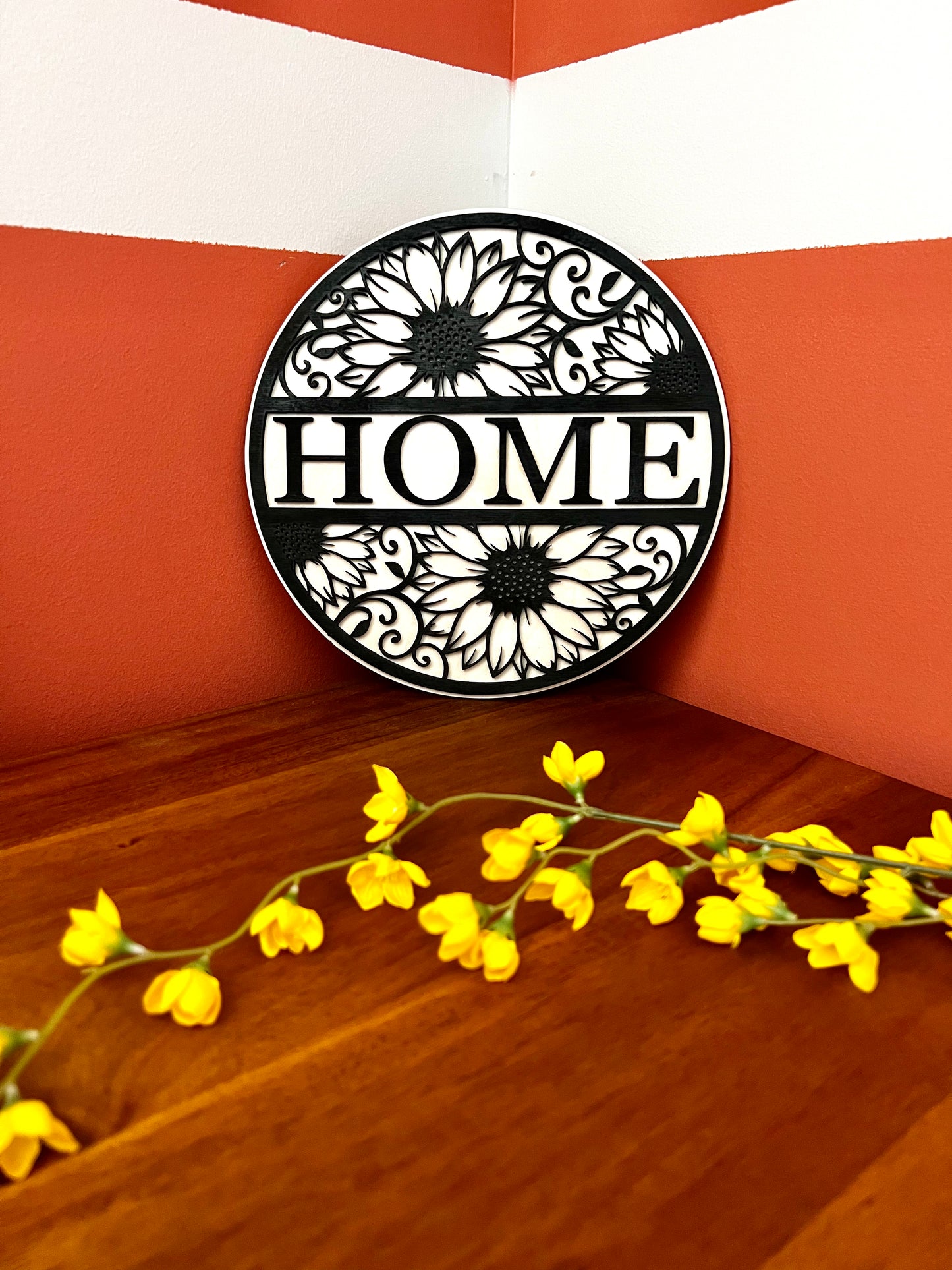 Monogram Welcome Sunflower Sign - HappyBundle